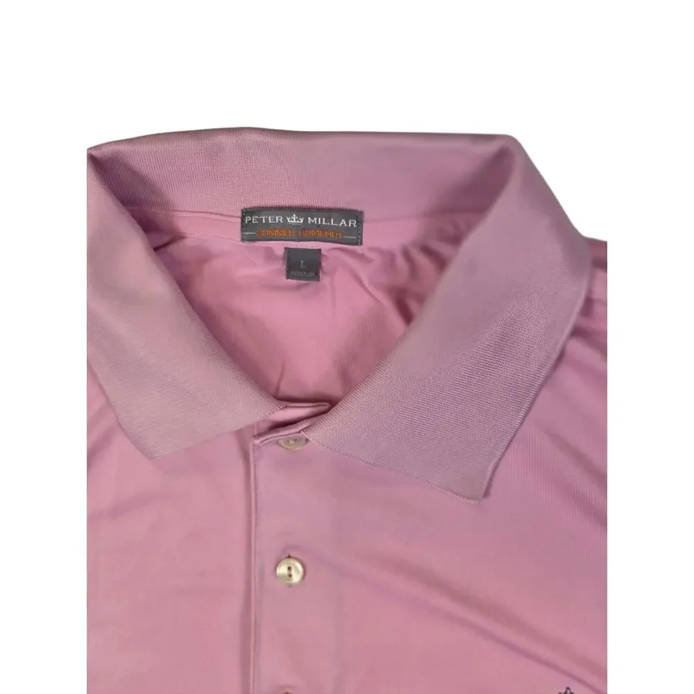 Peter Millar Summer Comfort Mens L Polo Shirt Golf Short Sleeve Pink